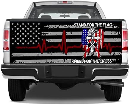 Linha vermelha fina nos EUA, caminhão traseiro, adesivo de decalques de decalques de vinil Patriot Day Day