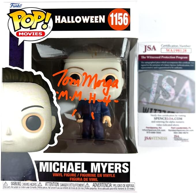 Tom Morga assinou o Funko Pop Halloween 4 A vingança de Michael Myers H4 Autograph JSA Testemunha