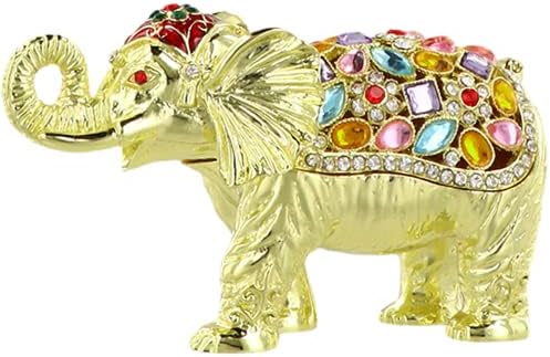 Caixa de bugigangas de elefante, caixa de jóias de animais de elefante, caixa de jóias de elefante de elefante, caixa