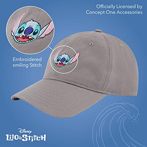 Conceito One Disney Lilo e Stitch Chapéu de beisebol ajustável com borda curva