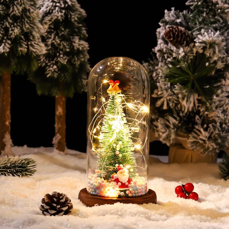 HUMEL New PVC Christmas Tree Resina Papai Noel Capa de vidro Luzes LED