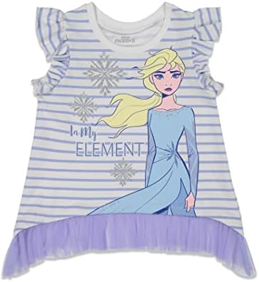 Disney Frozen Princesa Anna Elsa Baby Girls T-shirt and Shorts Roupet Set Infant To Little Kid