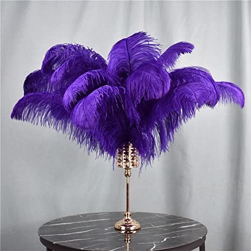 Zamihalaa 10pcs peças de penas de avestruz roxas para mesas de casamento decoração de férias acessórios de diy carnaval natural penas longas - 20-25cm