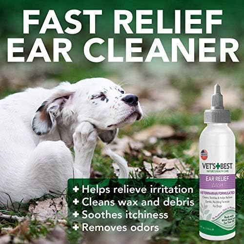 Melhor kit de limpeza de ouvido de cães do veterinário | Alívio da orelha de múltiplos síndios | Tratamento de lavagem e seco