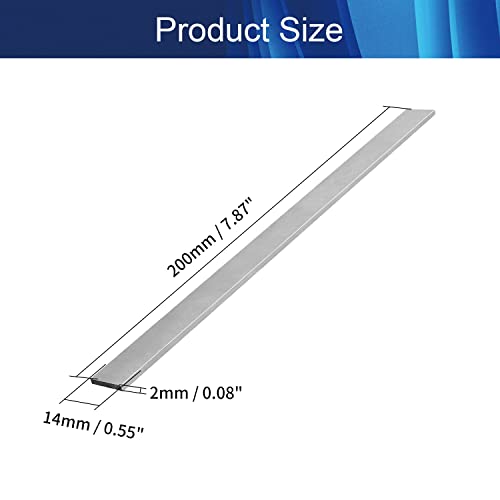 Hegebeck 2mm x 14 mm x200mm 2pcs faca lâmina aço hss torneiro plana barra de estoque lâmina em espaços em branco para fabricação