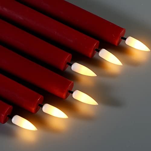Eywamage Redless LED LED Velas com remota e trêmula de velas de bateria realistas Conjunto de castelas de 6