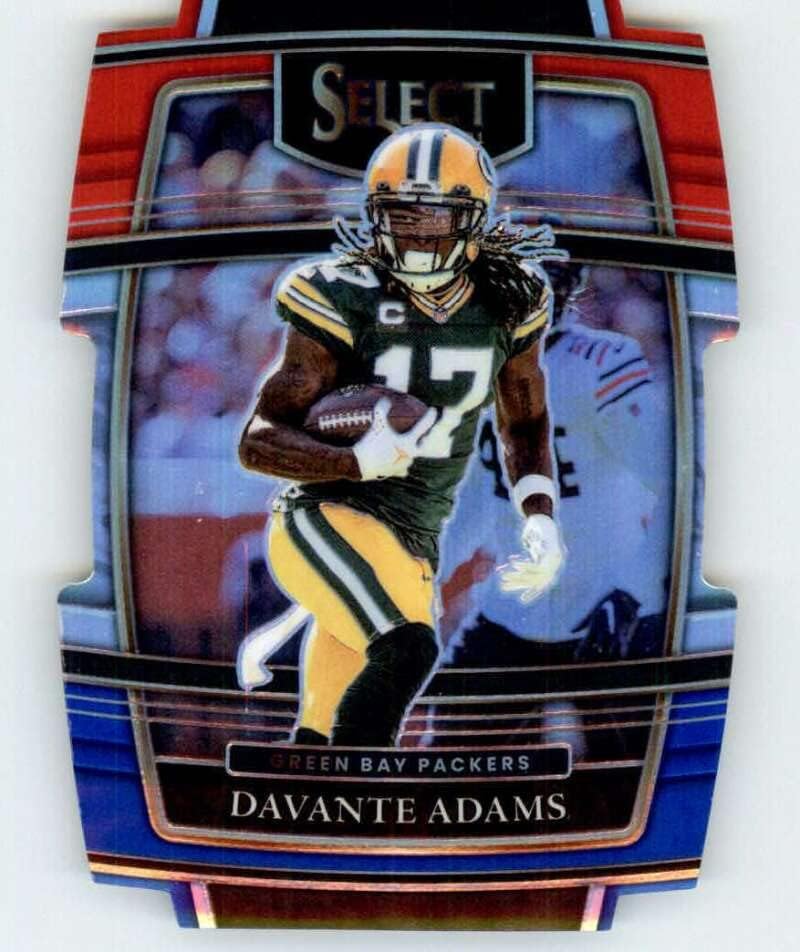 2021 Panini Select Red e Blue Prizm Die-Cut 14 Davante Adams Concourse Green Bay Packers NFL Football Trading Card