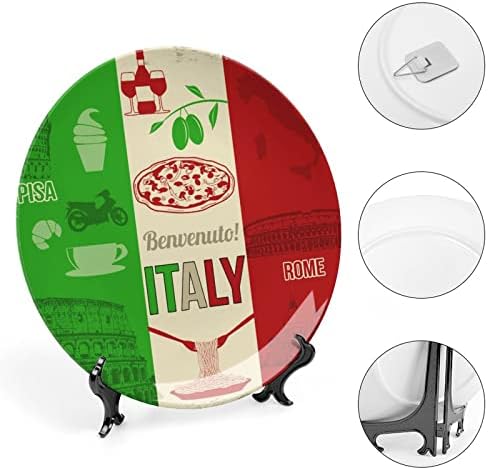 Manchas de alimentos italianos mapa sinalizador de osso personalizado porcela