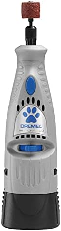 Dremel 7300-pt 4,8V Ferramenta de limpeza e retificação de unhas de cachorro sem fio, fácil de usar, recarregável, aparar com segurança unhas de estimação e cachorro, cinza, médio