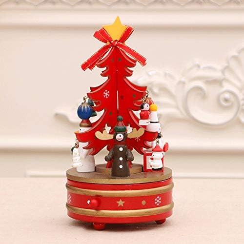 Ylyajy Music Box Decoração de Natal Árvore de Natal Caixa de Música de Madeira do Ano Novo Decoração de Christmas