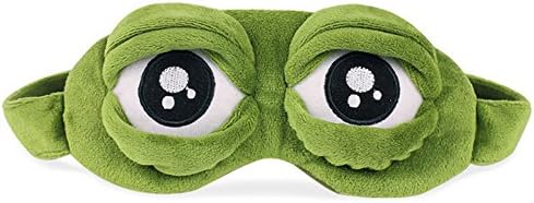 Máscara ocular unissex 3d fofo sapo capa de olho de sono, desenho verde desenho de sapo sad máscara de máscara de olho capa