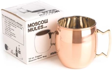 Moscou Mules 16 oz. Copper Moscou Mule Copper, estilo de barril, caneca