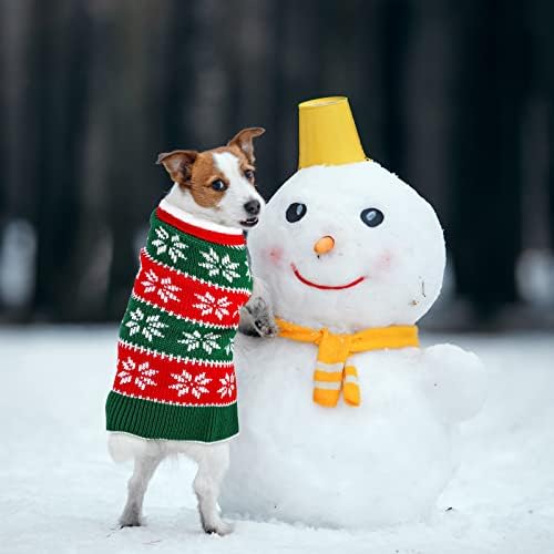 Pedgot 2 pacote vestido de natal pacote cachorro quente suéter de natal roupas de natal listras de cachorro malha vestido cachorro