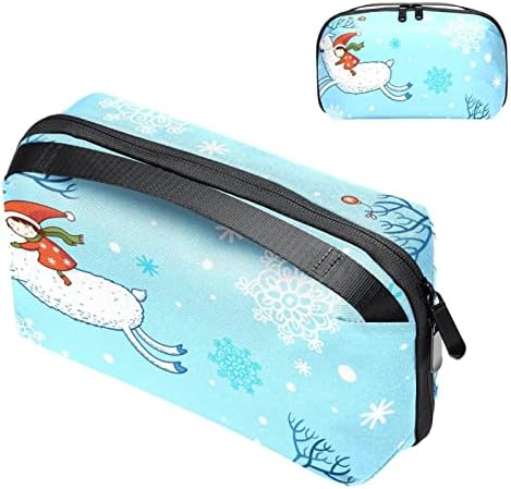 Carteira de bolsa de bolsa de viagem de caixa de transporte de estojo de transporte de caixa USB Acessório de bolso, alces de flocos