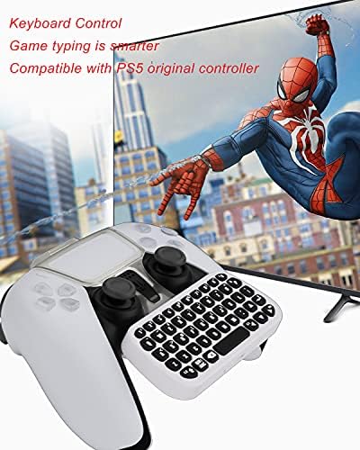 Teclado do controlador sem fio para PS5, recarregável Bluetooth Keyboard Gamepad Gamepad Online Gaming 47 Mensagem -chave Chatpad