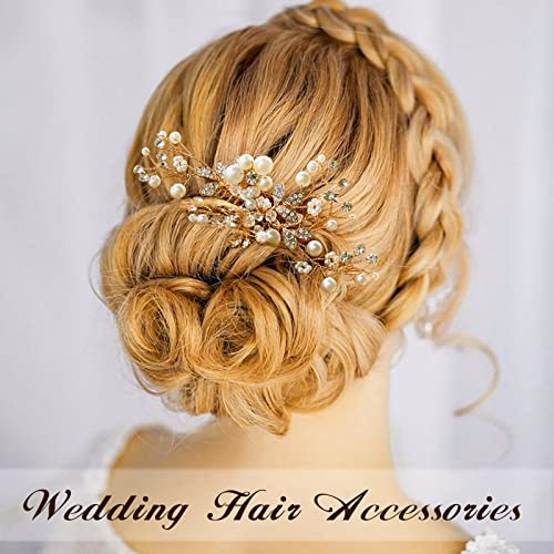 Sooshin Hair Hair Pear Pérola Acessórios para Cabelos de Casamento Para Noivas Cristal Cristal Capacete para Noiva e