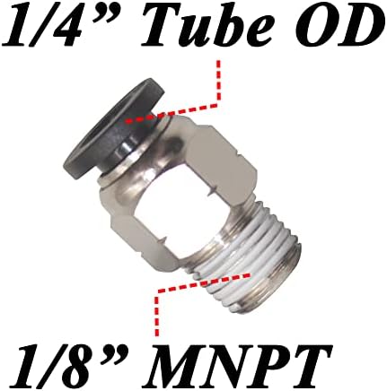 Qolekog pneumático Push para conectar os acessórios de ar 5/16 od tubo a 1/4 lixo masculino straight pc-5/16-n2