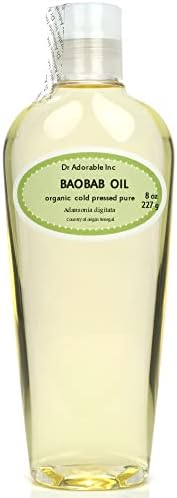 Óleo de 8 oz Baobab puro orgânico pressionado para a pele unhas de cabelo massagem
