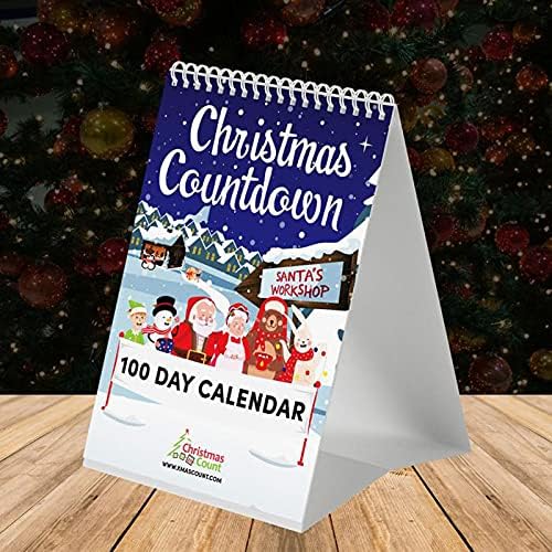 Calendário de contagem regressiva de Natal de 100 dias 2021 calendário de mesa para receber o Natal Sgcabiaiwqzbxj