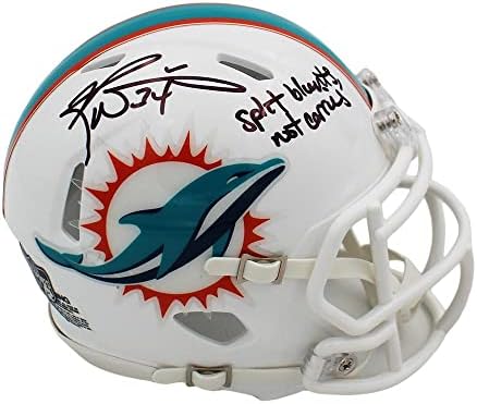 Ricky Williams assinou o Mini Capacete de Miami Dolphins Speed ​​NFL com a inscrição “Split Blunts, não carrega” - Mini capacetes autografados da NFL