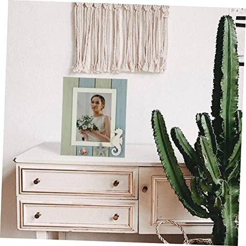 ABAODAM OCEANO ESTILO DE FOTO DE FOTO DO TOPPER DE COLAGEM DE PEÇA DE PEÇA DE CASA DE CASA DOMENTE PARA HOME 3PCS Tropical Picture Moldge Frames náuticos Frames de praia Frames de quadros de desktop Decor Glass