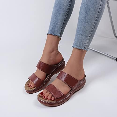 Sandálias para mulheres estampas de verão elegante/salto de bloco de cores puro Sandálias de fivela de fivela sandálias