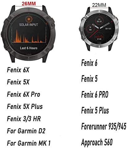 KDEGK 22 26mm Smart Watch Band tiras para Garmin Fenix ​​6 6x Pro 5x 5 mais 3HR Forerunner 935 945 Straça de pulseira de liberação rápida