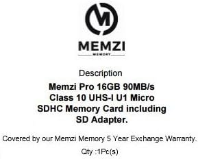 MEMZI PRO 16GB CLASS 10 90MB/S MICRO SDHC CARTÃO de memória com adaptador SD para telefones celulares LG G5 ou G6
