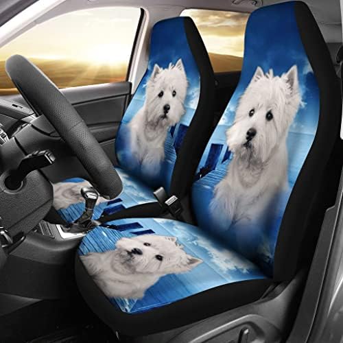 Capas de assento de carro com estampa de cães de Westie Capas de assento universal de carro Fit - Capas de assento de carro