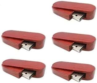 5 pacote gire a madeira vermelha 2.0/3.0 unidade flash USB USB Memória de disco grama com madeira