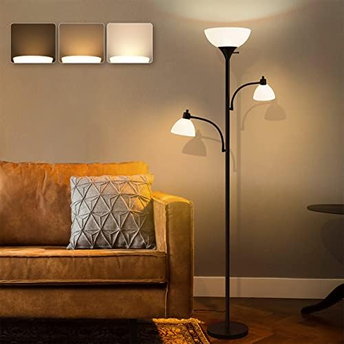 Isloys LED Floor Standing Lamp: Torchiere Ajustável Lâmpadas altas para sala de estar - luzes de leitura brilhantes com lâmpada incluída para o escritório de folga do canto do escritório