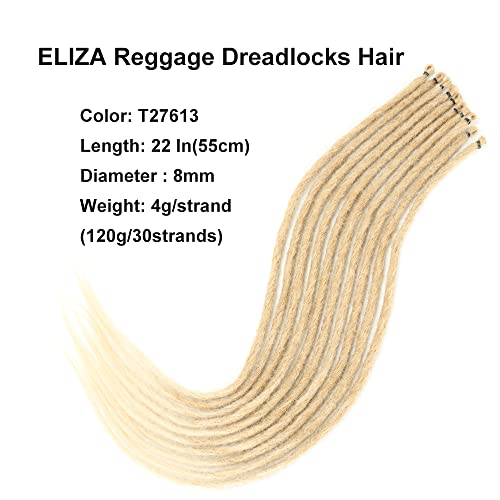 Eliza 22 polegadas REGUGAS MADEIRAS LOCS Extensões capilares Extensões de dreadlocks sintéticos para homens/mulheres cabelos