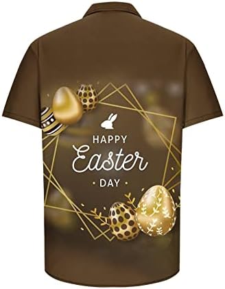 Camisetas de Páscoa para homens Happy Páscoa Carta de Páscoa Camisas de lapela Funny Bunny ovos de coelho