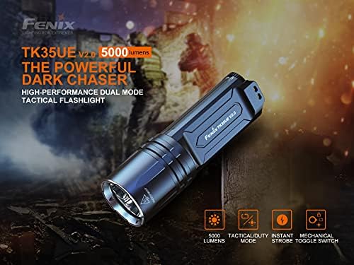 Fenix ​​TK35UE v2.0 5000 lúmens lanterna tática com baterias e um conjunto de carregador USB Lumentac