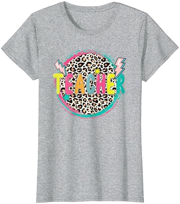 Professor de leopardo engraçado | Feliz primeiro dia de camiseta do professor da escola