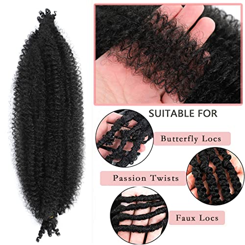 Cabelos de torção afro de 36 polegadas pré-separados, 8 pacotes de cachos naturais pretos pré-luffos são perfeitos para o cabelo
