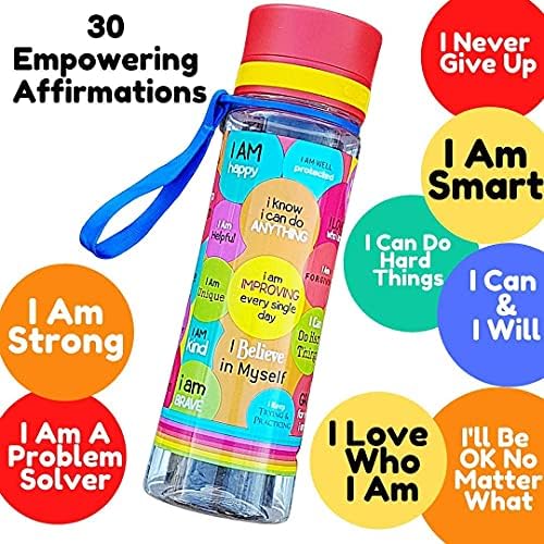 LittlePeopleVision Childrens Kids Water Drink Bottle BPA Sports grátis, afirmações motivacionais reutilizáveis,