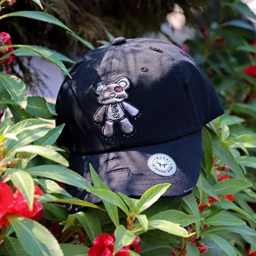 Muka Papai Hat chapéu estético Captos de rua urso urso bordado chapéu gráfico chapéu de pai para mulheres chapéus