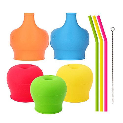 Tougs Silicone Sippy Straw Cup tampas para bebês para crianças - reutilizáveis, à prova de derramamentos, duráveis