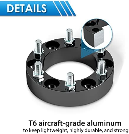 Max4out 6x5,5 polegadas kits de espaçadores de roda, adaptadores centrados no cubo forjado de 1,25 polegadas com porcas abertas estendidas