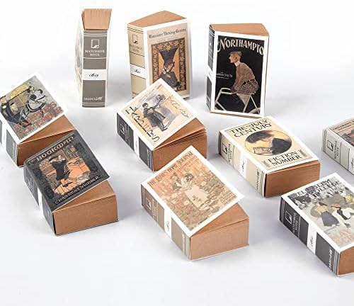 10pcs 1: 5 Matchbox Scrapbook Notes Livros Livros variados miniaturas mini livros Acessórios Documentos da Idade Média Livros da