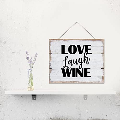 Love Laugh Wine Wooden Sign Placa Incentivo Dizer placas de madeira Placa pendurada de parede de pendura
