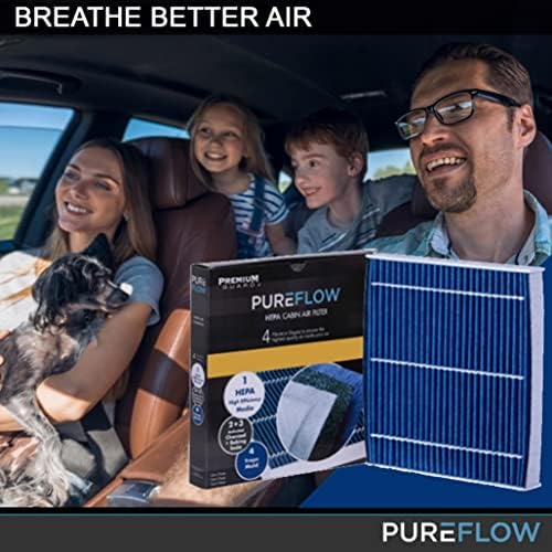 Filtro de ar da cabine HEPA PureFlow PC99204HX com novo filtro de carcabina Seconner de ar-se encaixa 2023-18 Volkswagen Tiguan, 2022-19 Jetta, 2023-18 Atlas, 2023-14 GTI, 2018-15 Golf
