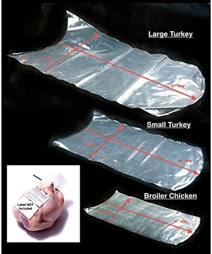 A grande falha de frango de Stromberg encolher -100 sacos transparentes Freezer Safe, 10 x18