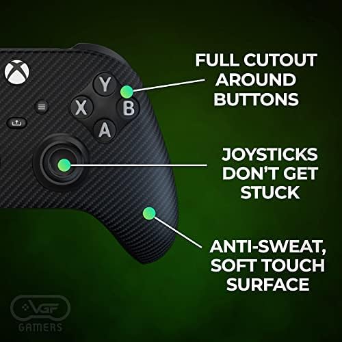 VGF Gamers ProFlex Carber Style Silicone Controller Skin Case Case para Xbox Seriesxs + 2 Grips de Thumbstick de fibra