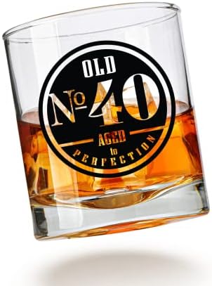 Vidro de uísque antigo nº 40 para homens - 40º presente de aniversário para ele - vidro escocês exclusivo - 40ª decorações de