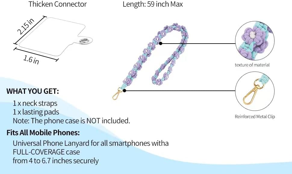 Telefone colhedizador universal crossbody celular colapulador de macames handmade de telefone com alça de ombro com