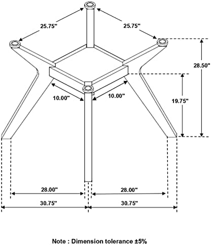 Móveis de montanha -russa Paxton meados do século Modern Wood Table Base Somente Top de vidro vendido separadamente noz -moscada