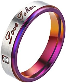 Anéis ocidentais para mulheres casal de casal roxo e anel de casal roxo moda europeia titânio anéis de diamante