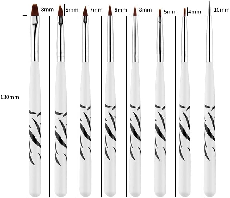Trexd 8pcs/gel Brush de unhas em gel 8 Design Dotting Pintura Desenho Liner Fin Penon Pen Ferramentas Manicure Diy Kit